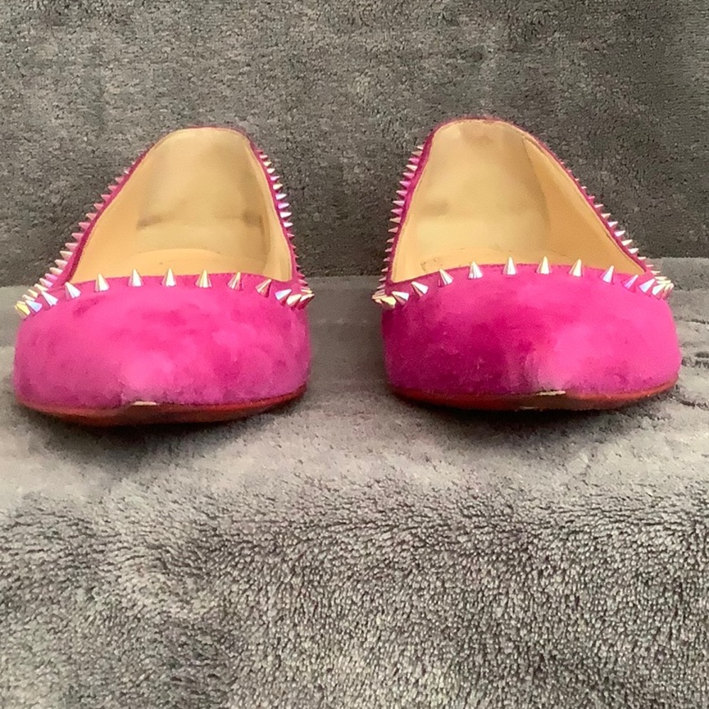 Christian Louboutin Anjalina Flat suede Fuchsia - Picture 8 of 14